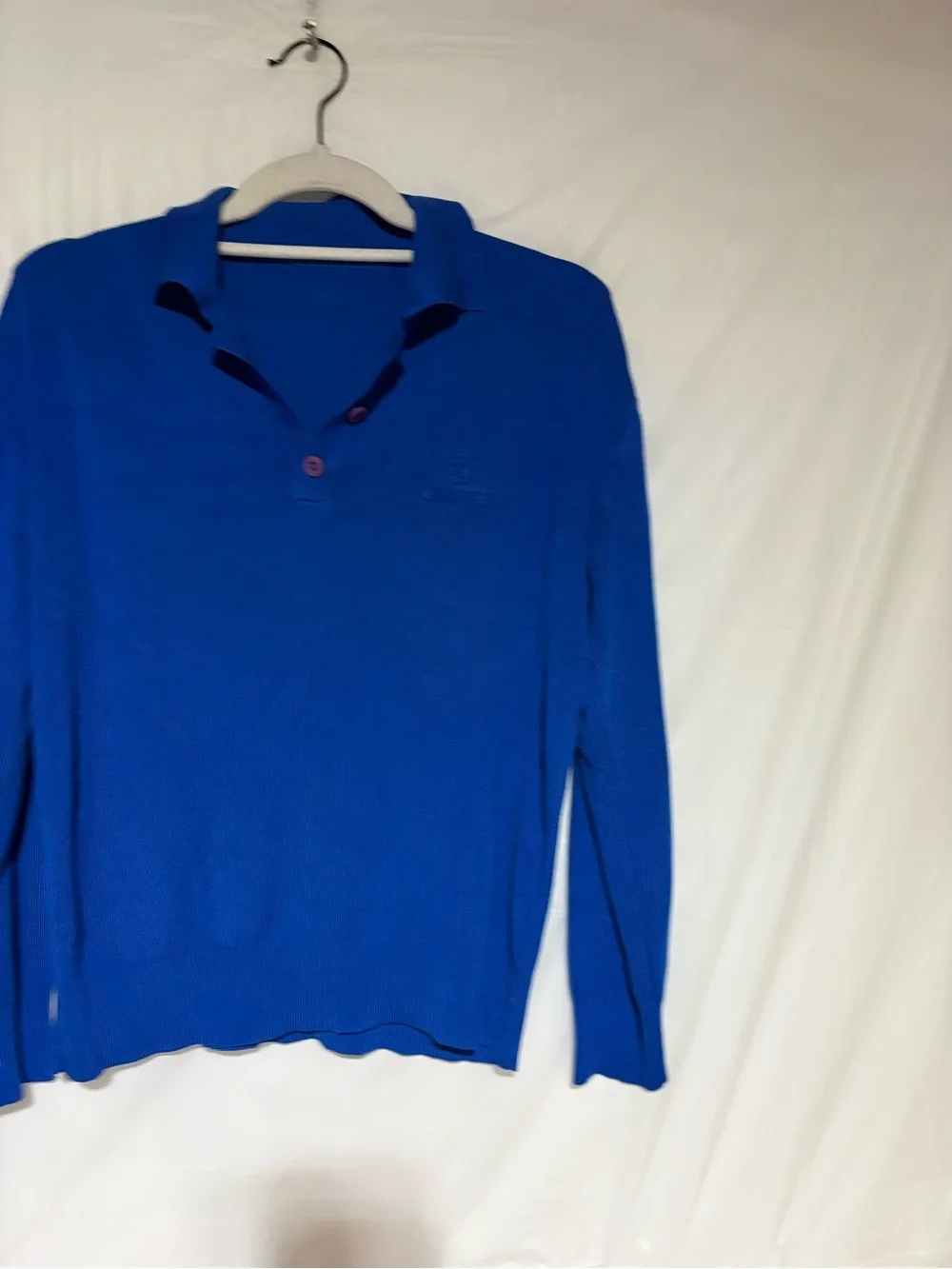 CHANEL Men's V-Neck Royal Blue Knit Sweater